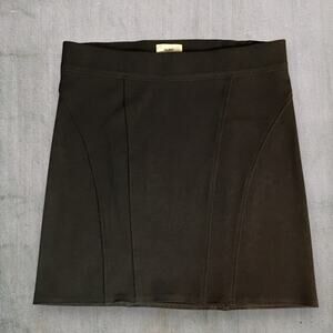 Helmut Black Structured Ponte Mini Skirt‎ L Minimalist Modern Capsule Wardrobe
